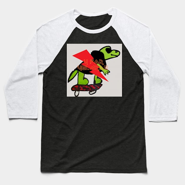 Sk8 or Dino Baseball T-Shirt by V for Velarde